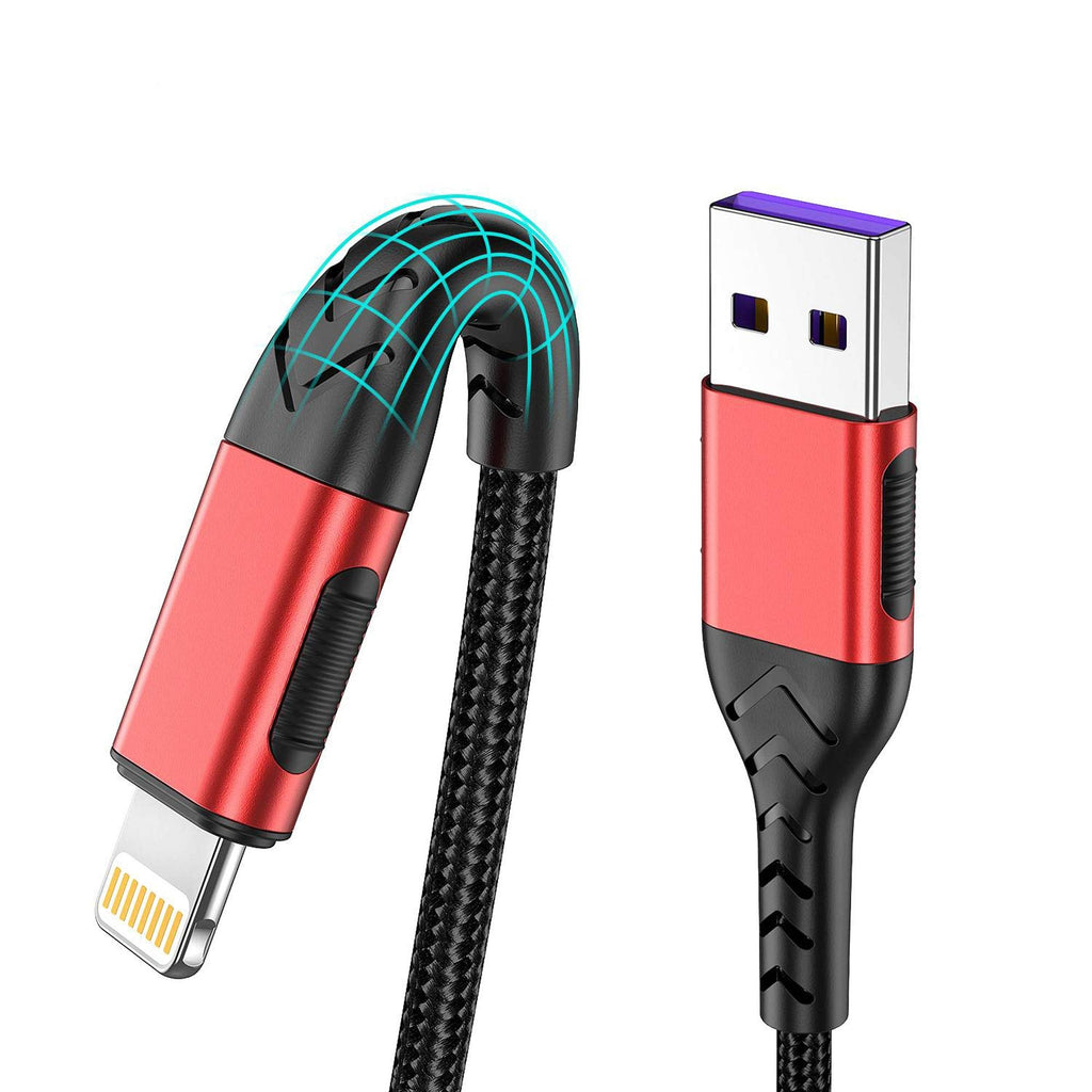 Durcord Compatible with iPhone Charger, [MFi Certified] 3Pack 6FT USB A Cable for Long Charger Cable, Fast Compatible with iPhone Charging Cord Compatible with iPhone(Red) Red