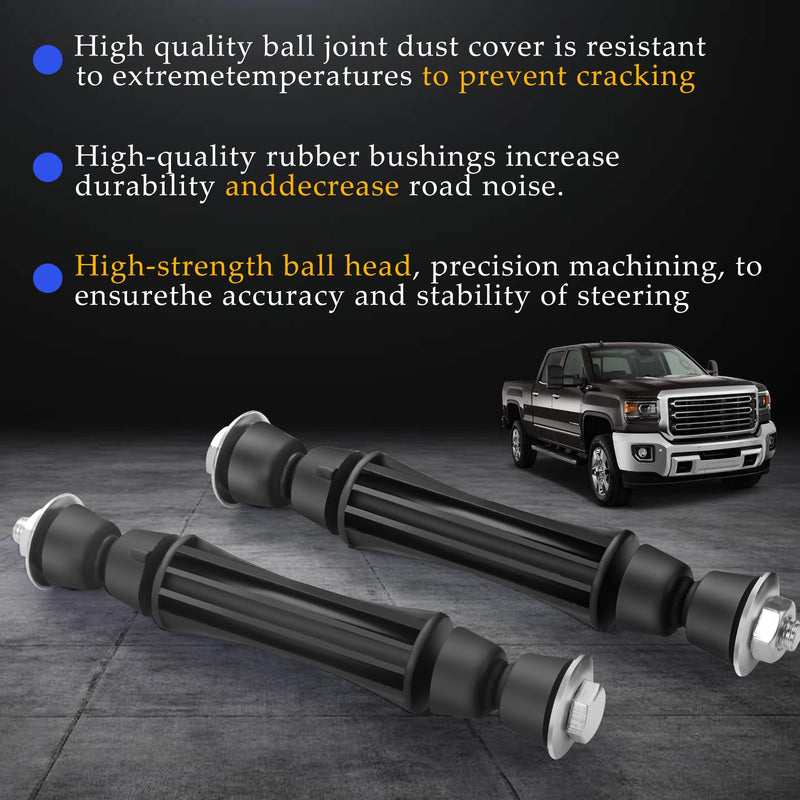 K700432 Sway Bar Link Front Stabilizer for 2007-2016 Chevy Silverado 1500 Avalanche Tahoe Suburban GMC Sierra Yukon Cadillac Escalade Front Stabilizer Sway Bar End Link