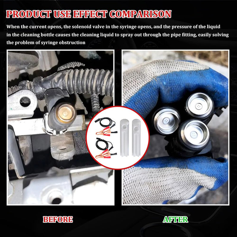 4Pcs Fuel Injector Cleaner Kit, Universal Fuel Injector Flush Cleaner Adapter DIY Cleaning Tool Kit, Fuel Pressure Tester Kit for Car Fuel Injector Tester Fuel Pump Pressure Test Automotive