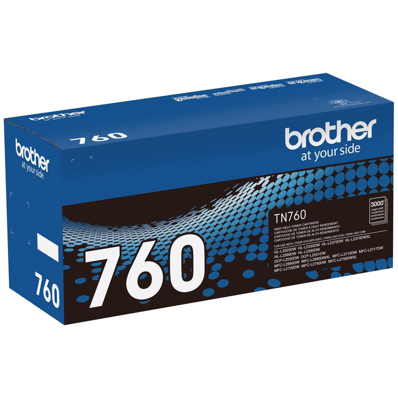 Brother Genuine TN760 High Yield Black Toner Cartridge, (for use with MFC-L2710DW MFC-L2750DW HL-L2350DW HL-L2370DW HL-L2395DW HL-L2390DW DCP-L2550DW Printers) 1 Pack Printer with High Yield Toner