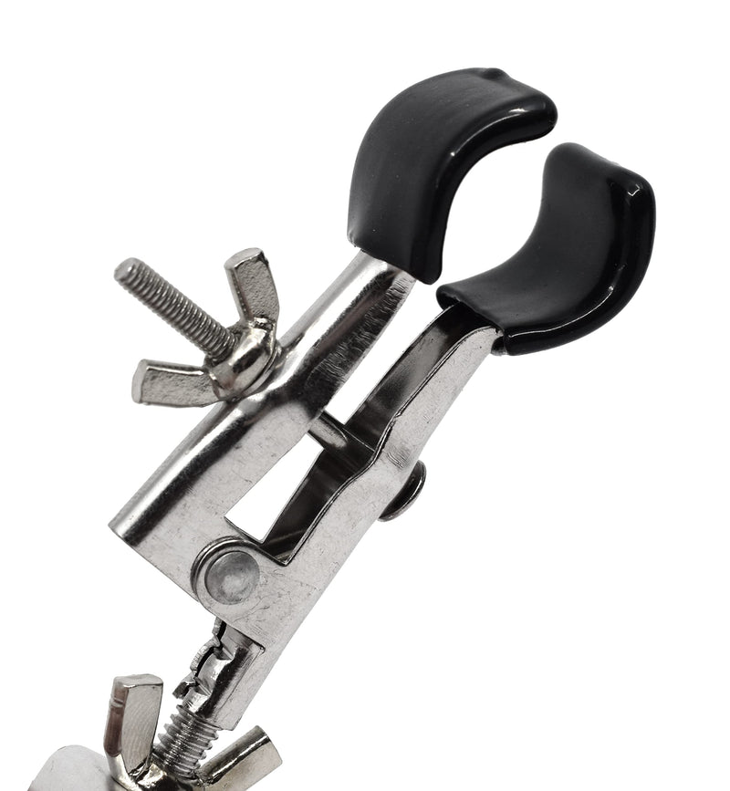 EISCO 5PK Burette Clamp with Bosshead/Test Tube Holder - PVC Coated Round Jaws, Opens up to 45mm