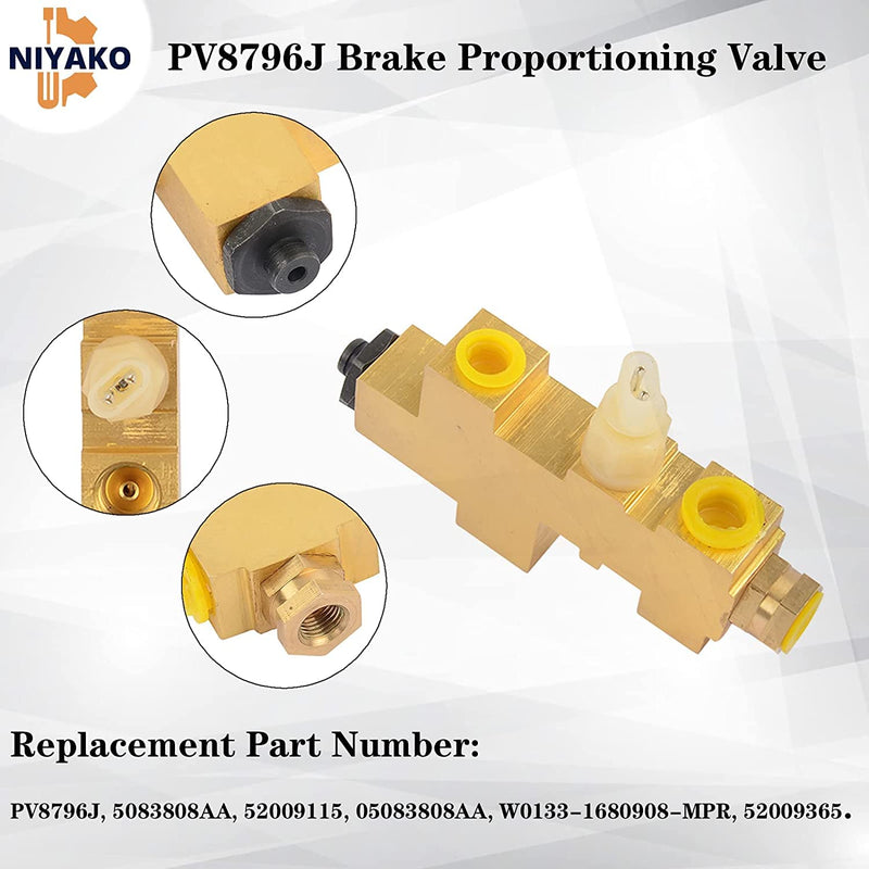 Brake Proportioning Valve Replacement# PV8796J 5083808AA 52009115 Fit 1987-1996 CJ XJ YJ Wrangler 2.5L 4.0L