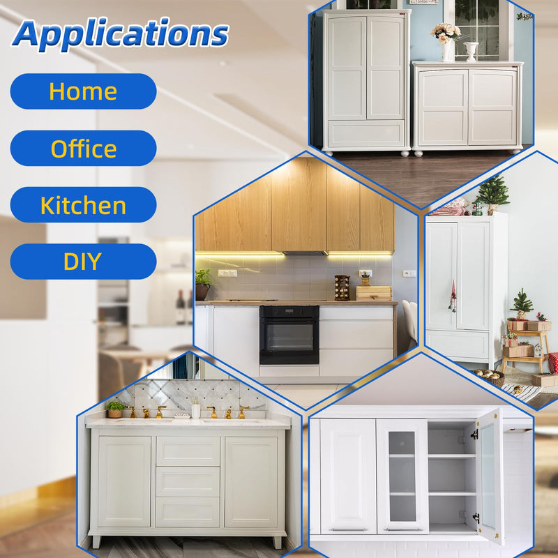 Push to Open Latches Jiayi Magnetic Push Open Catch Touch Latches for Cabinet Kitchen Drawer Closer Touch Release Open for RV Cupboard Door Damper, Large Push to Open Wardrobe Closure ((Black, 8 Pack) Black