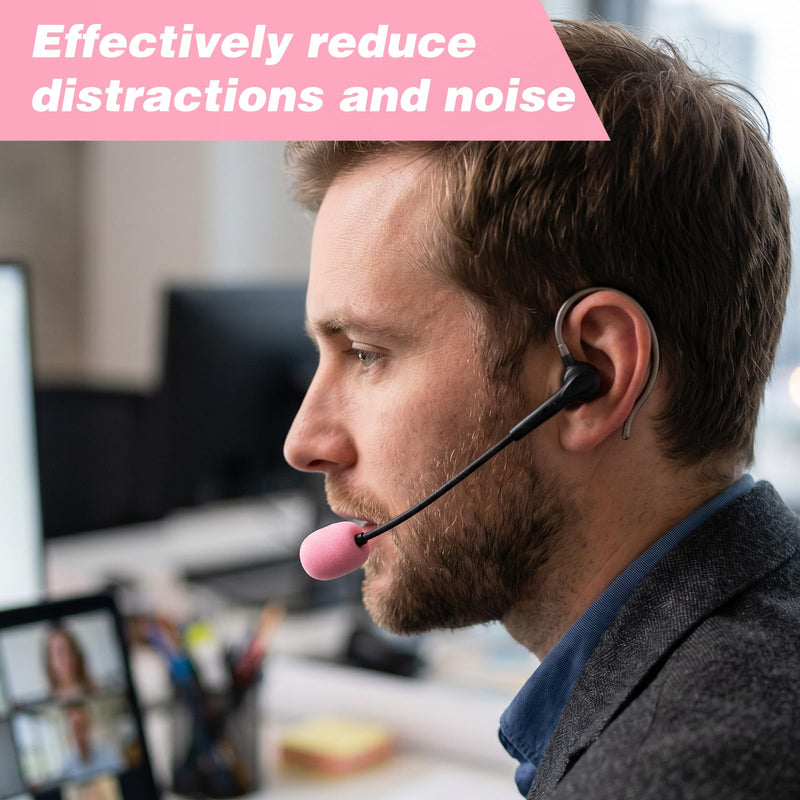 Oruola 15PCS Mic Cover Foam,Pink Headset Microphone Covers Foam | Noise Reduction Mic Covers for Headsets, for Variety of Headsets Microphone, Noise Reduction