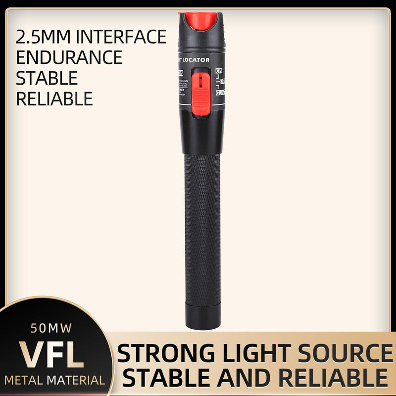 Aluminum Pen Type Fiber Optical Cable Source Tester VFL Visual Fault Locator Kit with FC SC ST 2.5mm Adapters vfl-50 1