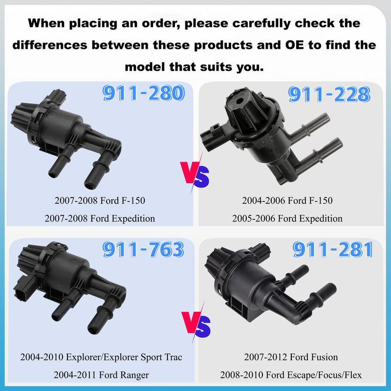 Vapor Canister Purge Valve 911-673 Compatible with 2004-2010 Ford Explorer Mustang Ranger/B2300 B3000/Mercury Mountaineer Evaporative Emissions Purge Solenoid Valve Replace# 4U5Z9J451BA