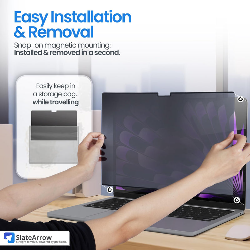 Magnetic Privacy Screen for MacBook Pro 16 inch (2021-2025 M1-M4 Max), Anti-Glare, Blue Light Protector, Scratch Resistant, Removable Laptop Filter Private Shield & Webcam Cover