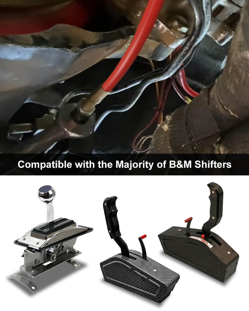 80833 Shifter Cable Fit for B&M Transmission Shift Lever with Eyelet End, 5ft Long Automatic Transmission Shifter Cable AF72-1002 BMM-80833 0.375 Inch Outer Diameter Red Replace 80605
