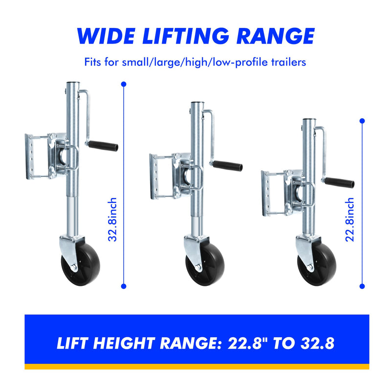 MaxxHaul 70148 10" Lift Swing Back Trailer Jack with Single Wheel - 1000 lbs. Capacity 10" Lift Single Wheel- 1000 lbs Capacity