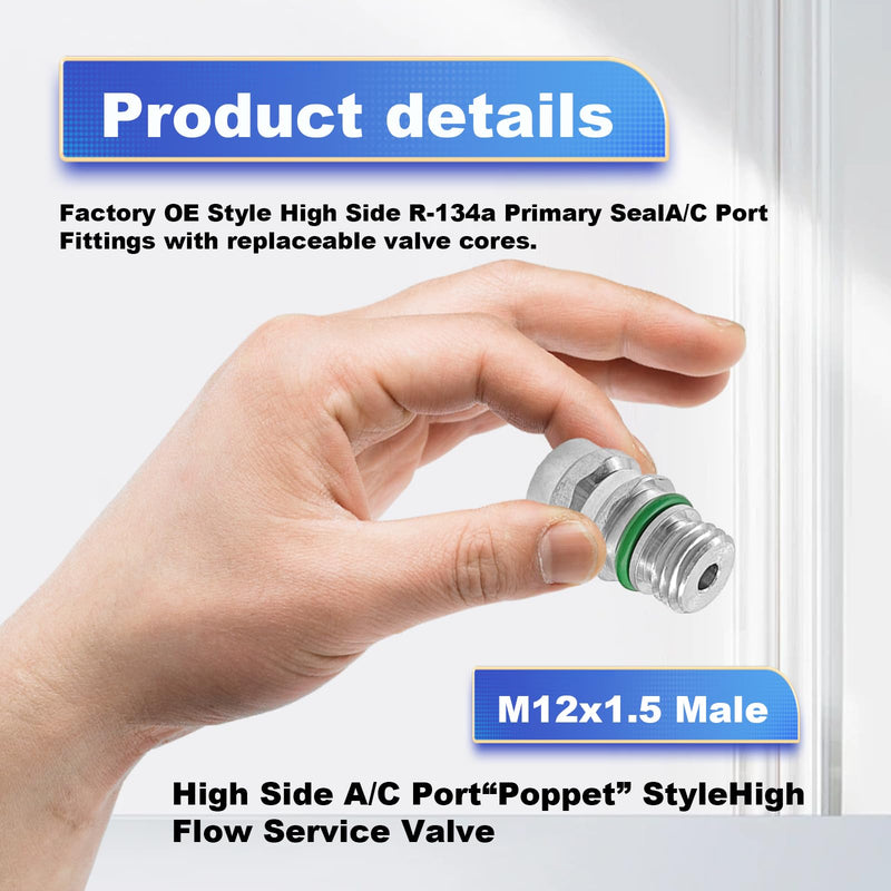 Air Conditioning Valve Core Kit for R12 or R134a | Teflon Seal Refrigeration A/C Air Conditioning Service Valve Car & HVAC AC Charging Port Seal Caps Kit (A/C System Cap & Valve Seal Kits)