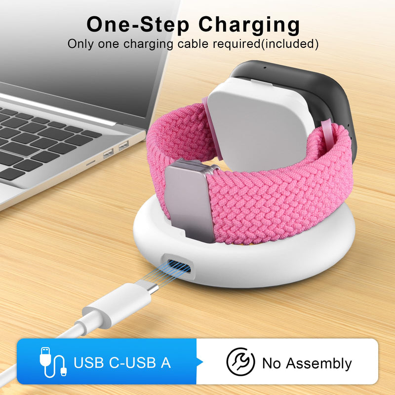 Foldable Magnetic Charging Dock Compatible for Sync UP Kids Watch 2 Charger | Portable & Safe Charger with 3.3 FT C Cable for TMobile Sync UP Kids Watch 2, Replacement Charging Stand(Not for SyncUP 1) White for Sync UP Watch 2
