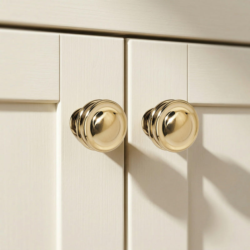 TUNNY 10 Pack Cabinet Knobs-Single Hole Champagne Bronze Cabinet Pulls for Dresser Knobs Drawer Knobs and Pulls for Kitchen Bathroom Cabinets Handles TU10187 Knob-10Pcs