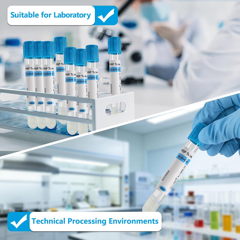 10mL PRP Processing Tubes with ACD & Separation Gel, 10 Pack | Individually wrapped tubes designed for laboratory sample preparation and separation workflows.