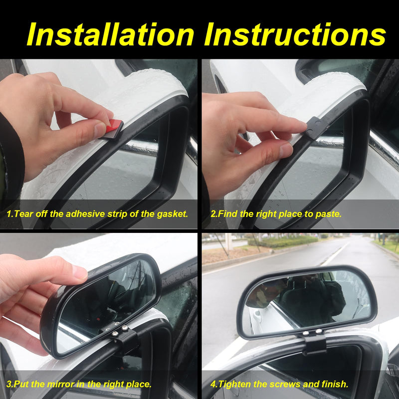 Blind Spot Mirrors for Trucks and Cars,Automotive Side View Concave Mirror Blindspot,360° Large Convex Rearview Exterior Mirror Accessories for Truck and Car(1Pack Black) 1Pack Black