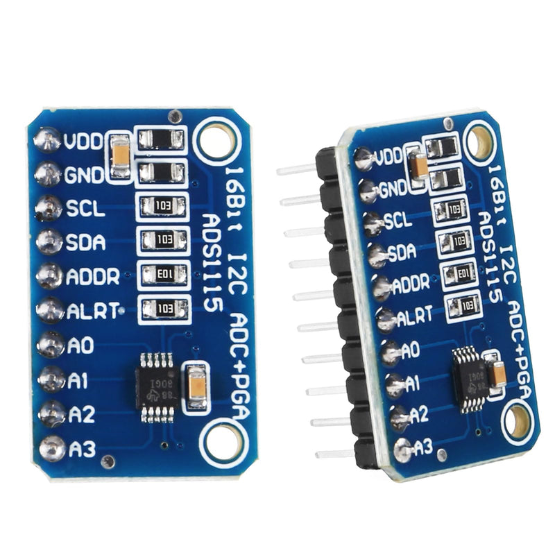 3pcs ADS1115 16 Bit 16 Byte 4 Channel I2C IIC Analog-to-Digital ADC PGA Converter with Programmable Gain Amplifier High Precision ADC Converter Development Board for Raspberry Pi Pre-Soldered