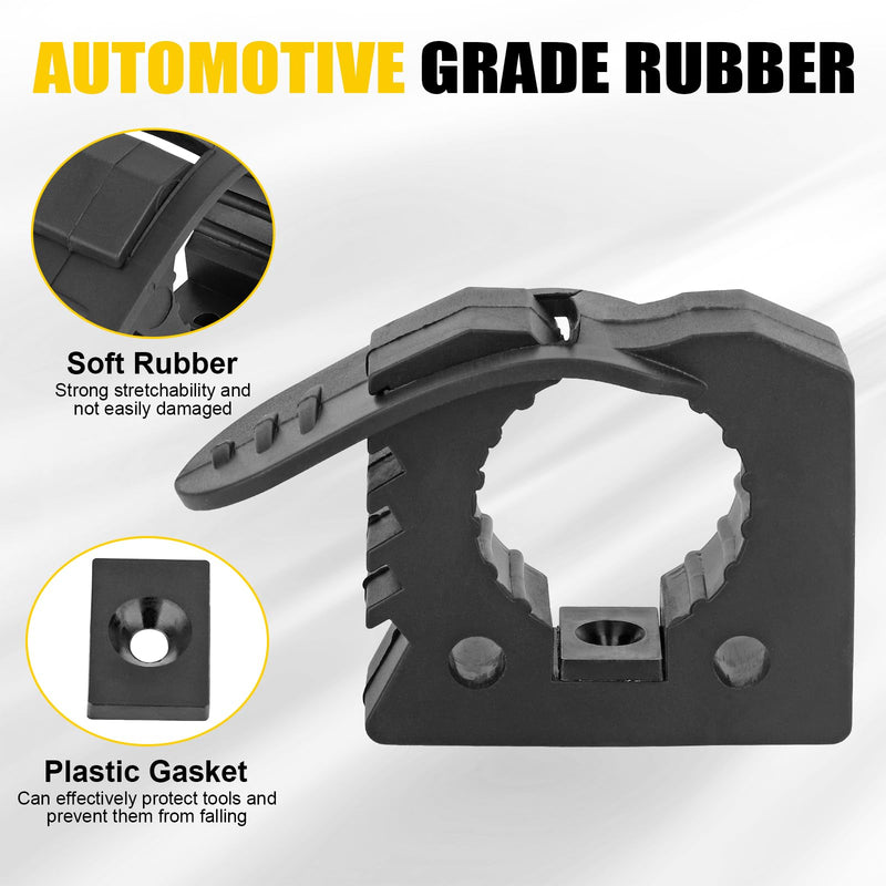 Quick Release Rubber Clamp Mount Shovel Axe Holder Mount Compatible With Truck Boats Trains Vans Or Wall Fits for 1-1/7'' to 1-3/7'' Diameter Tool Or Round Tube 13PCS 13 Pack