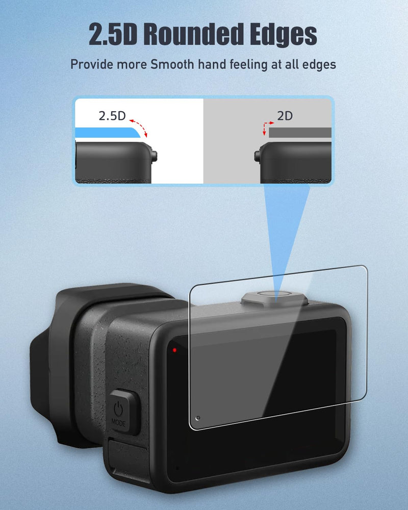 9 Pack Screen and Lens Protector Compatible with GoPro MISSION 1 Pro/MISSION 1, 3 Tempered Glass Rear Screen Films, 3 Tempered Glass Lens Covers,3 PET Front Screen Films, HD Clear Anti-Scratch