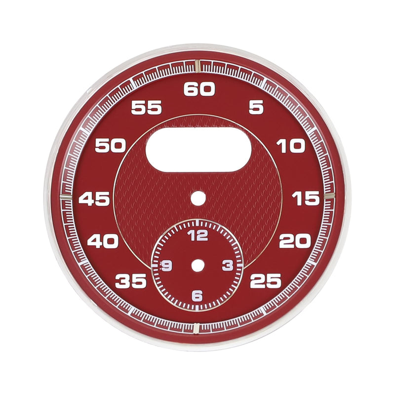 Car Clock Replacement dial Compatible with Porsche Cayenne 2011-2017 911 2012-2018 Macan 2014-2024 718 2016-2023 Panamera 2010-2016 Bordeaux Red Stopwatch Mounted Dashboard Old Style