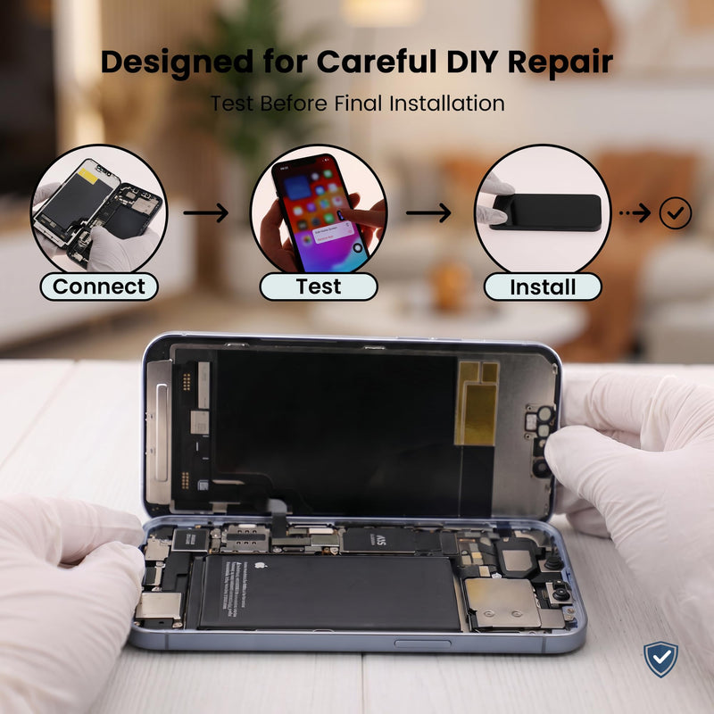 AuraLens for iPhone 13 Screen Replacement Kit LCD Touch Display Assembly | A2482 A2631 A2633 A2634 A2635, FHD INCELL Digitizer 6.1 Inch, COF, Pre-Tested, Repair Tools, Waterproof Adhesive, Black