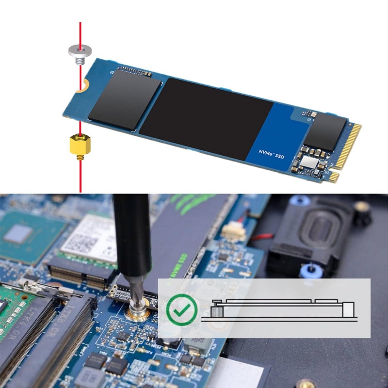 M.2 SSD Screw and Standoff Kit for Asus ASRock Motherboards, PCle NVMe Screws 12PCS