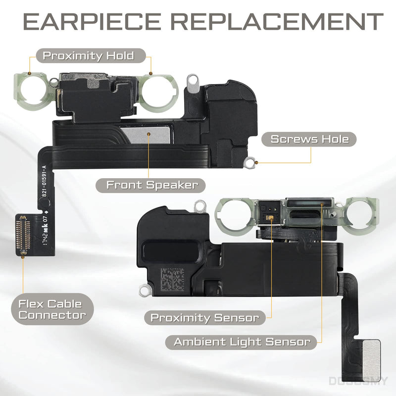for iPhone X Earpiece Front Speaker Replacement Repair for iPhone 10 OEM Ear Module with Ambient Light Sensor Proximity Sensor Connector Fix Tools Kit for A1865 A1901 A1902