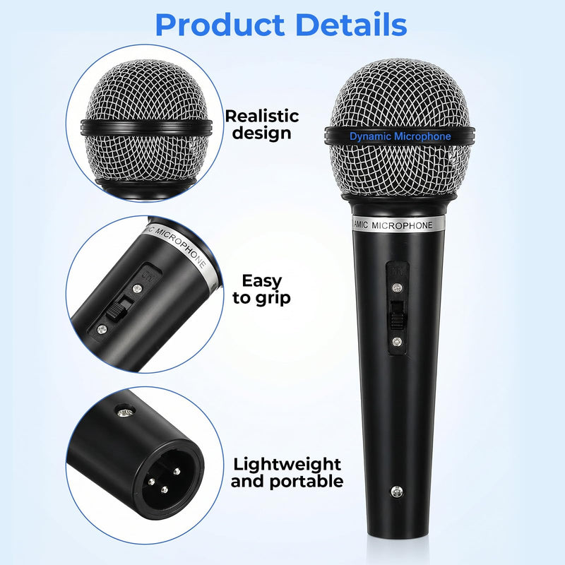 Yuanan 2 Pack Plastic Pretend Fake Microphone Prop for Cosplay Performance | Lightweight Simulation Mic Prop, Ideal Costume Accessory for Karaoke, Halloween, Christmas, and Birthday Party Favors