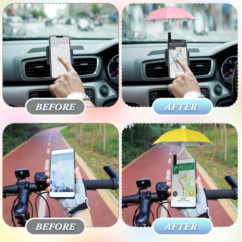 Flutesan 6 Sets Phone Umbrella for Sun Phone Umbrella Cell UV Protection Anti Glare Sun Shade Adjustable Sunshade with Hand Style Suction Cup Outdoor Shield Sunshade for Summer beach Vibrant Colors