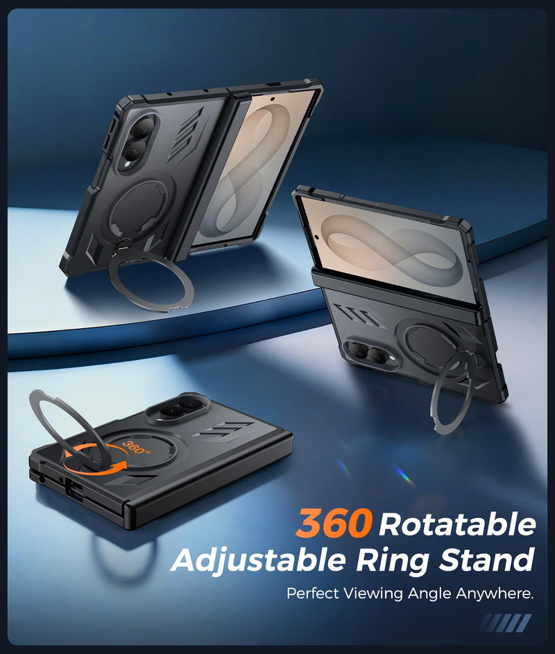 FNTCASE for Samsung Galaxy Z Fold 8 Case with 360 Spin Magnetic Kickstand | Hinge Protection, Screen Protector, Fit for MagSafe, Heavy Duty Military-Grade, Non-Slip Grip, Z Fold 8 Wide Cover Black For Samsung Galaxy Z Fold 8 (7.6 Inch)