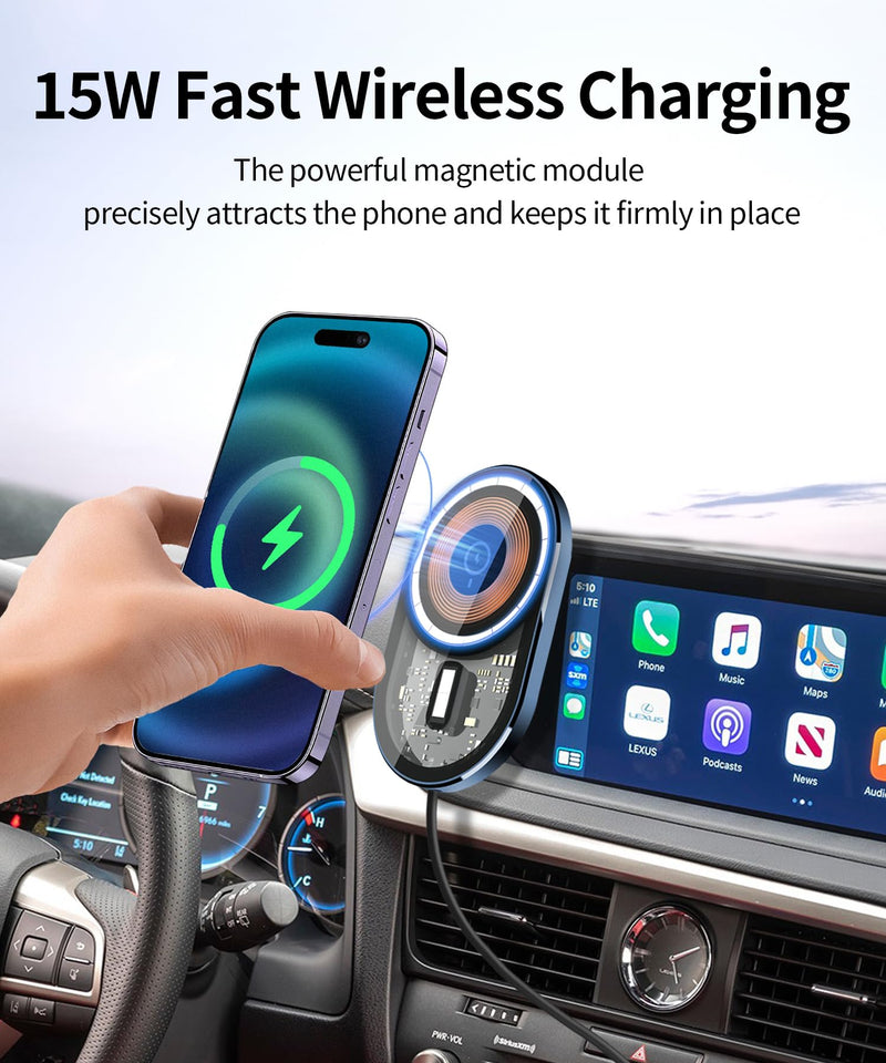 15W Wireless Charger Car Phone Holder for Lexus RX 2020-2022, 12.3" Screen | Magsafe Accessories Fast Charging Magnetic Cell Phone Holder Clip Compatible with iPhone Android, 3D Fit Vehicle Phone Stand 12.3-inch for 2020-2022 RX/RX Hybrid