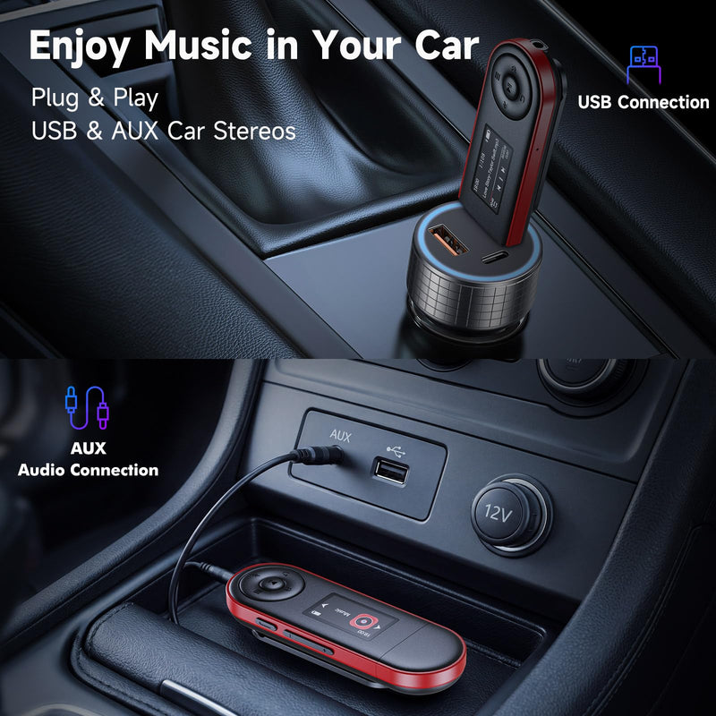 64GB USB MP3 Player with Bluetooth 5.3 & Clip for Sports Running | Only 1 oz, Physical Buttons, Folder & Resume Playback, FM Radio, Voice Recorder, Supports Phone File Transfer (OTG)