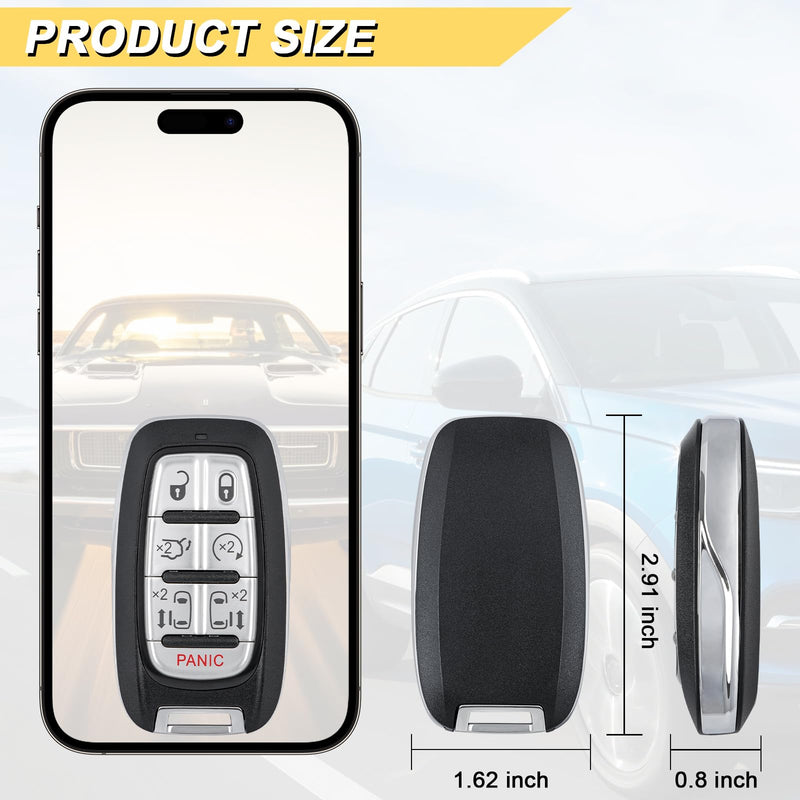 Vurkcy Key Fob Replacement for 2017-2021 Chrysler Pacifica/Voyager Car Keyless Entry Remote Control, M3N-97395900 68217832, 7 Btn