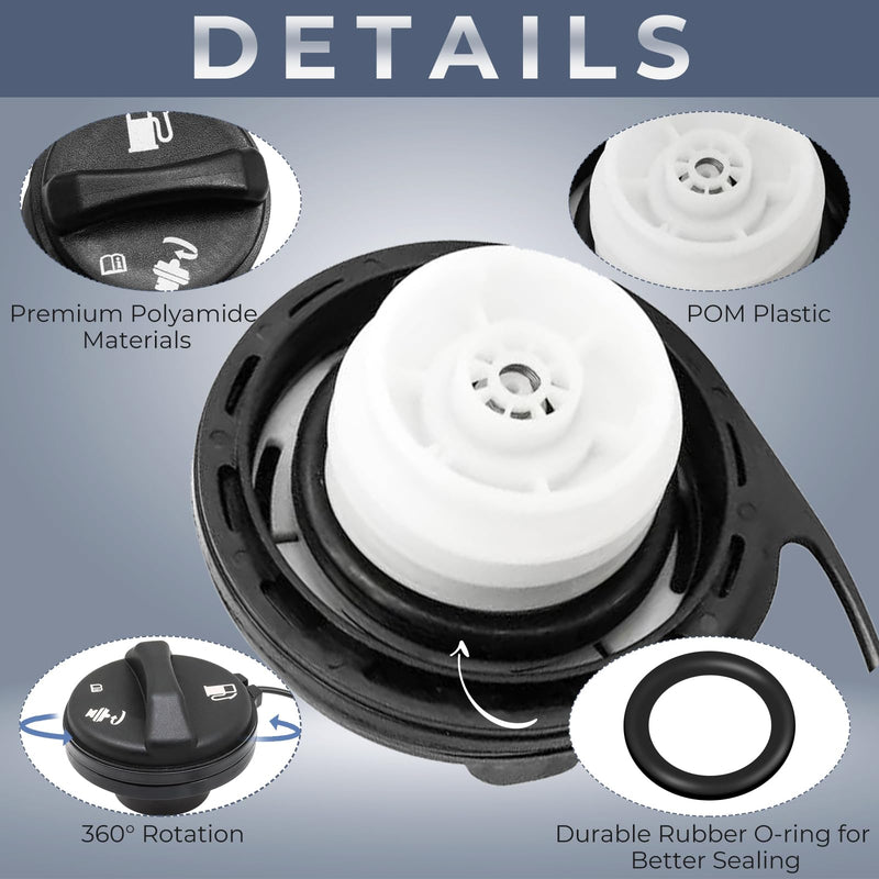 Gas Cap, Fuel Cap for 1997-2003 Chevrolet Chevy GMC Cadillac, Silverado Sierra 1500 2500 3500, Avalanche Suburban Yukon 1500 2500, Yukon XL, Tahoe, Escalade ESV EXT, GT231,15763227