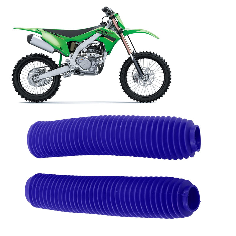 Motorcycle Shock Absorber Boots,Pair Motorcycle Front Fork Shock Boots Dust Cover Replacement for RM125 DR250 DRZ400 400 (Blue) Blue