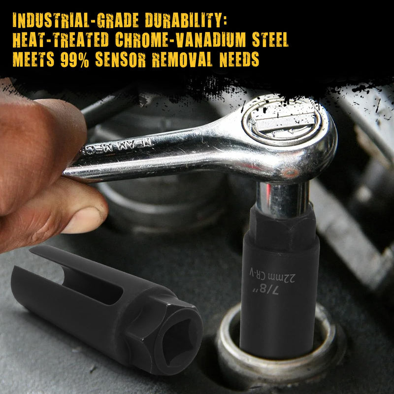 O2 Sensor Socket, 1/2 Inch Drive by 7/8 Inch Oxygen Sensor Socket, Automotive Oxygen Sensor Removal Tool with Side Wire Gate 1/2*7/8 1PCS