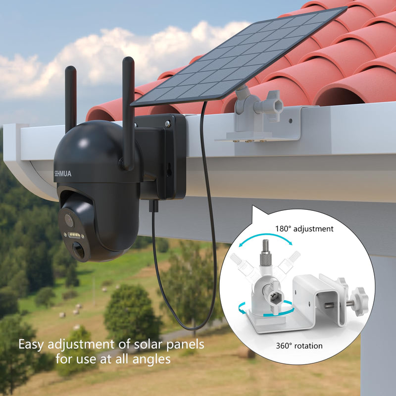 HOLACA Gutter Mount Bracket Kit Compatible with SEHMUA 2K Solar Security Cameras Wireless Outdoor (RBX-S40/S44/S45/SD22) and SEHMUA Solar Panel