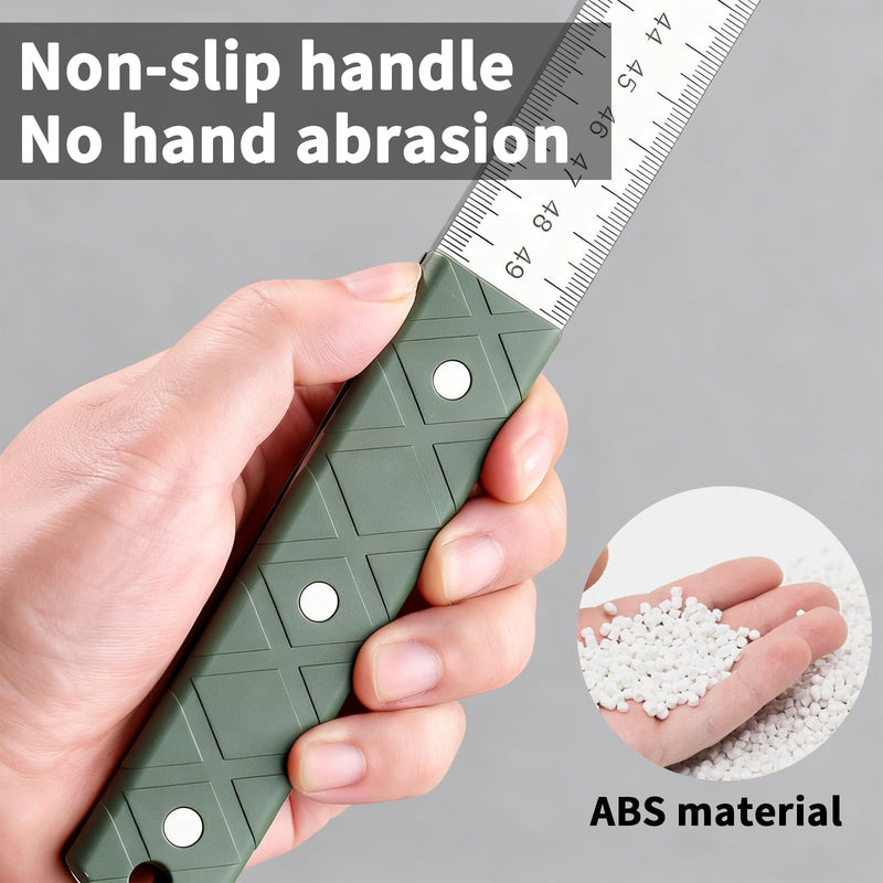 Heavy Duty Ruler 20 Inch & 50cm Handheld self-Defense Ruler with Metric Markings for Construction Office DIY (5mm) Thick