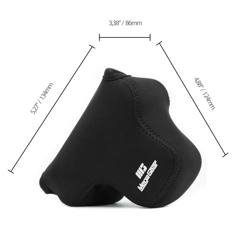 MegaGear Olympus PEN E-PL9, E-PL8 Ultra Light Neoprene Camera Case, with Carabiner - Black - MG1017