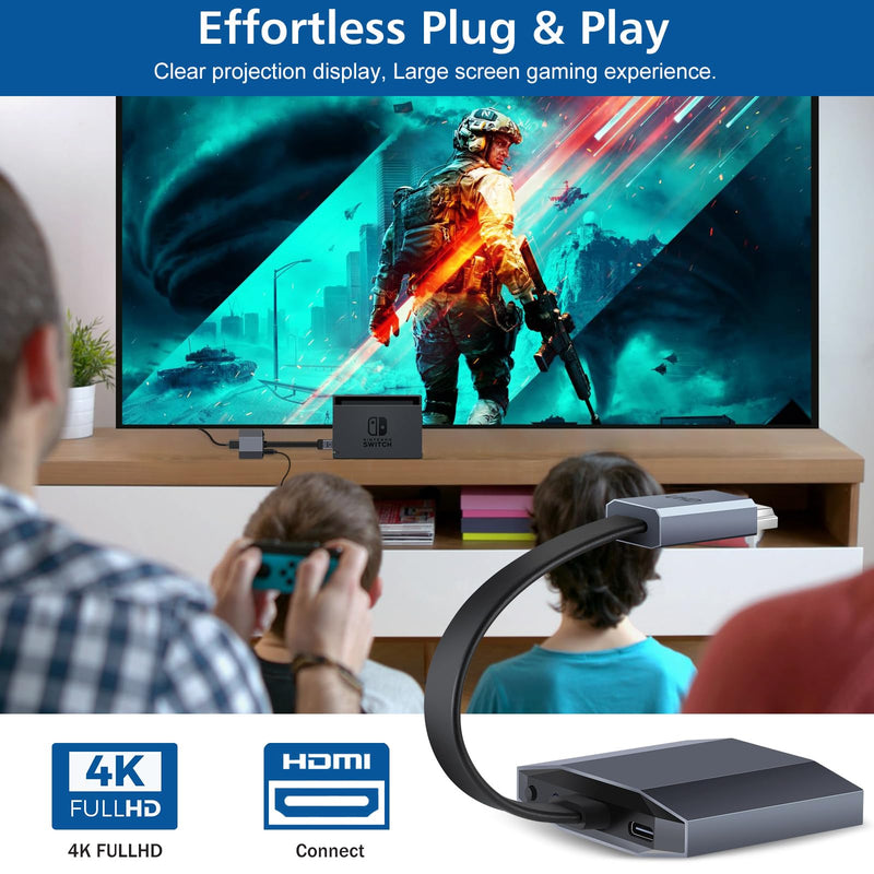 4K Gaming Upscaler & Enhancer, Convert 1080p Image Without Delay 4K@60fps | Improve Game Experience and Visual Quality,For Nintendo Switch/Xbox/Gamecube/Dreamcas/PlayStation 3/Wii U/SNES/Genesis /PS3