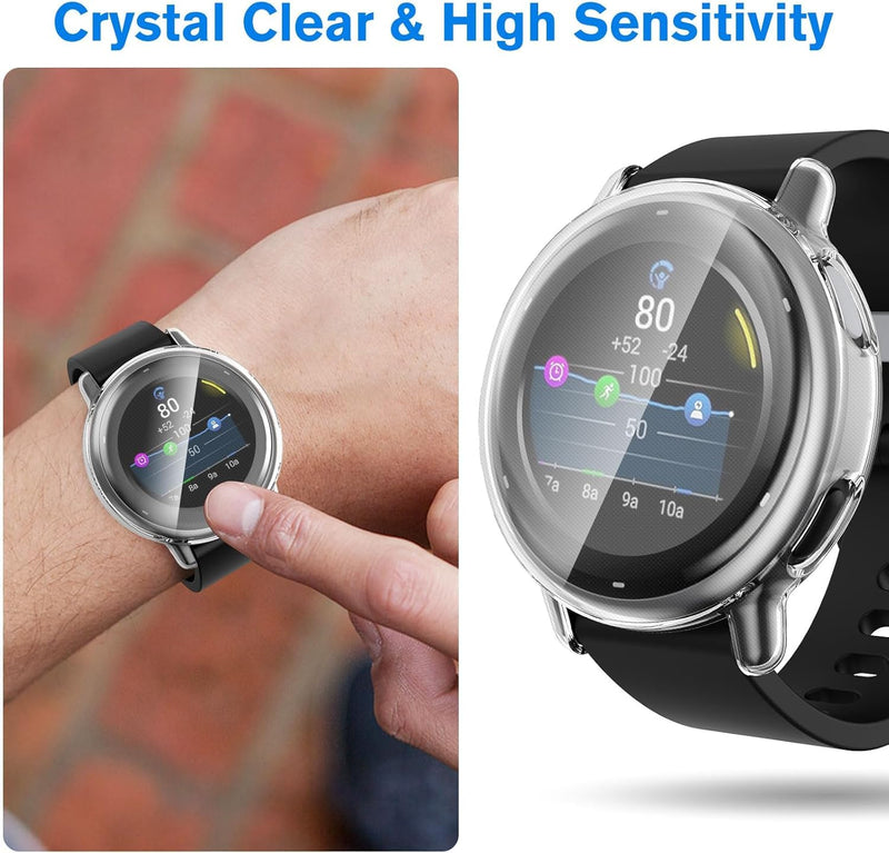 AR01 Smartwatch Case, Compatible with Aeac Smart Watch Case, Lamshaw TPU Case with Screen Protector Compatible with Aeac AR01 Smart Watch Case-1.32" (Black) Black