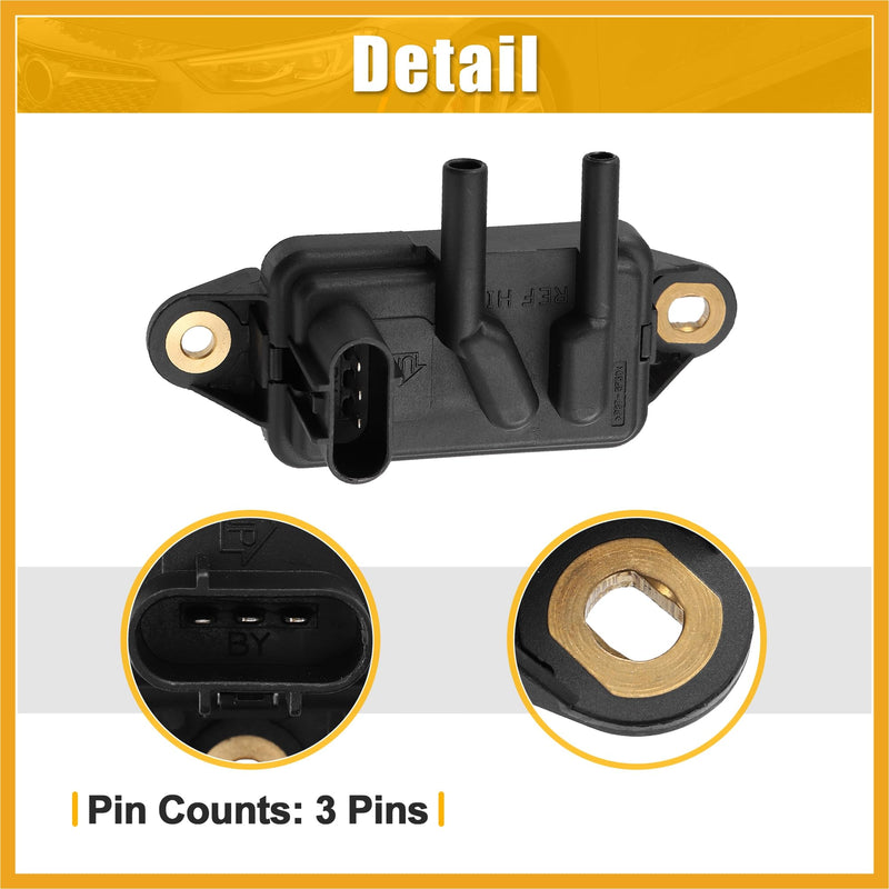 EGR Valve Pressure Feedback Sensor DPFE Sensor F77Z9J460AB DPFE15 for Ford F150 F250 Focus for Lincoln for Mazda for Mercury Exhaust Gas Recirculation Pressure Feedback Replacement