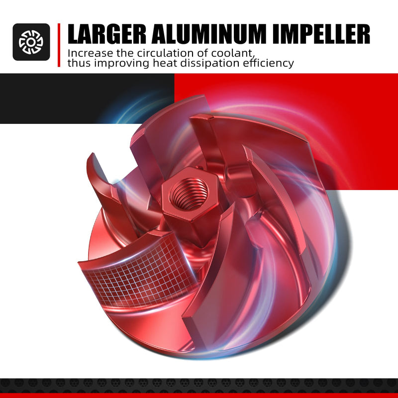 NICECNC Red Oversized Water Pump Impeller Cooler Spacer Kit Compatible with Honda CRF450R CRF450RX CRF450RWE 2021 2022 2023 2024 2025 See Fitment