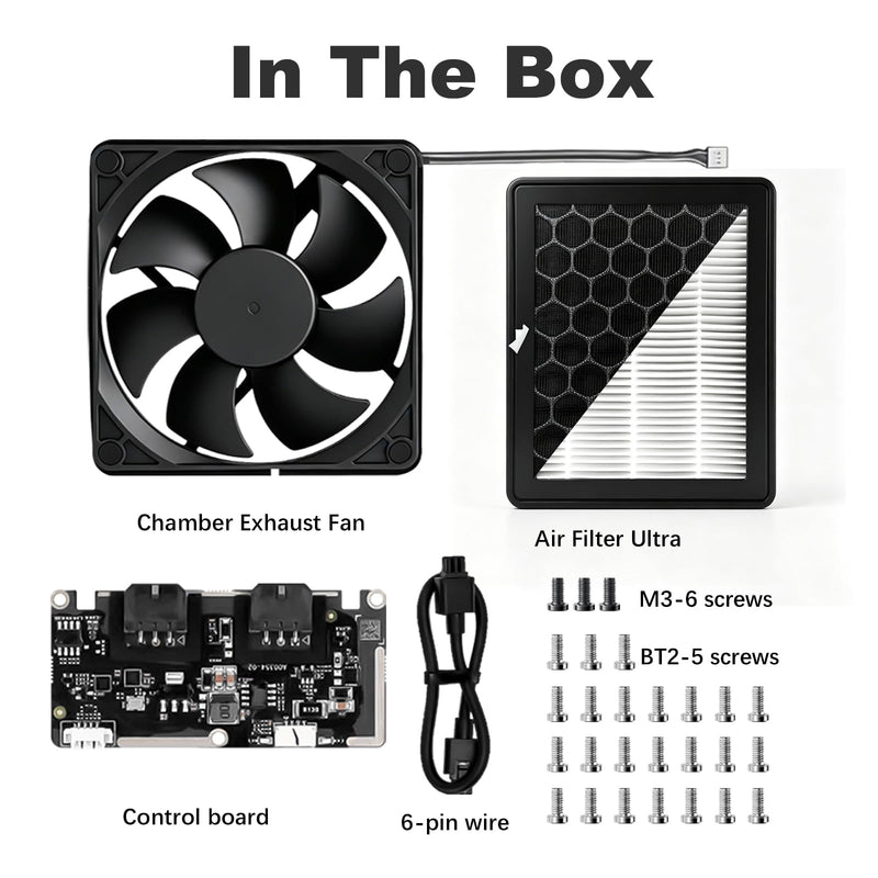 Original Bamboo P2S External Exhaust Fan + Replacement HEPA+Activated Carbon P2S Filter –P2S External Exhaust Fan kit Smart Auto Mode, Reduces UFPs, VOCs & Odors Upgrade P2S Air Filter System