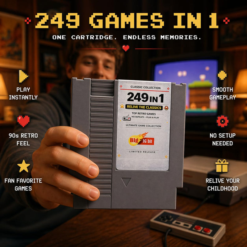 249 in 1 Super Cartridge Multicart compatible with NES Collection games