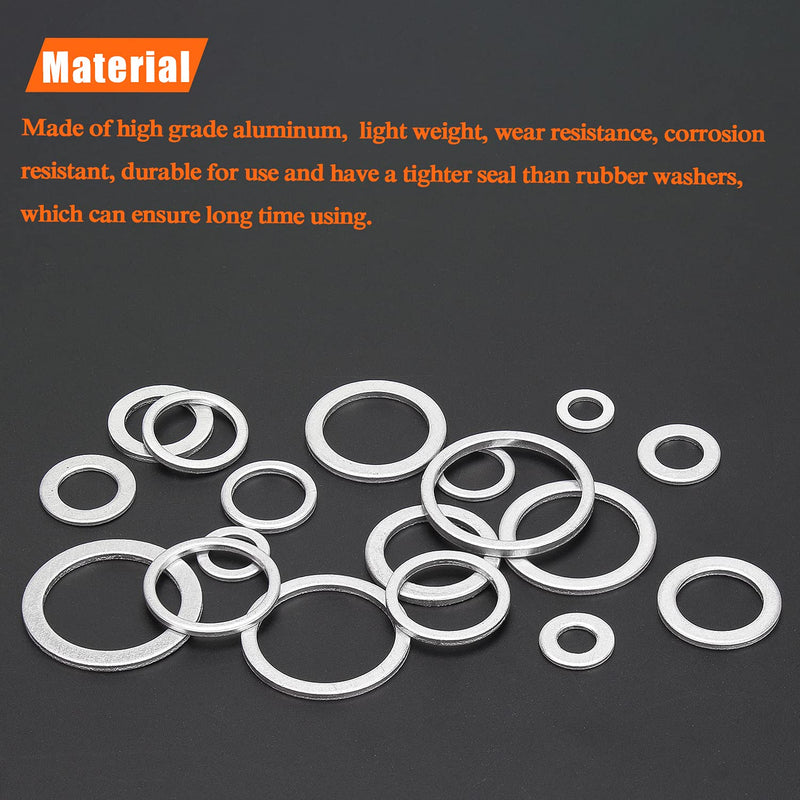 50 Pieces M18x24x1.5mm Automotive Drain Plug Gaskets, Oil Crush Washers, Aluminum Flat Washers, Inner Diameter 18mm, Outer Diameter 24mm, Thickness 1.5mm
