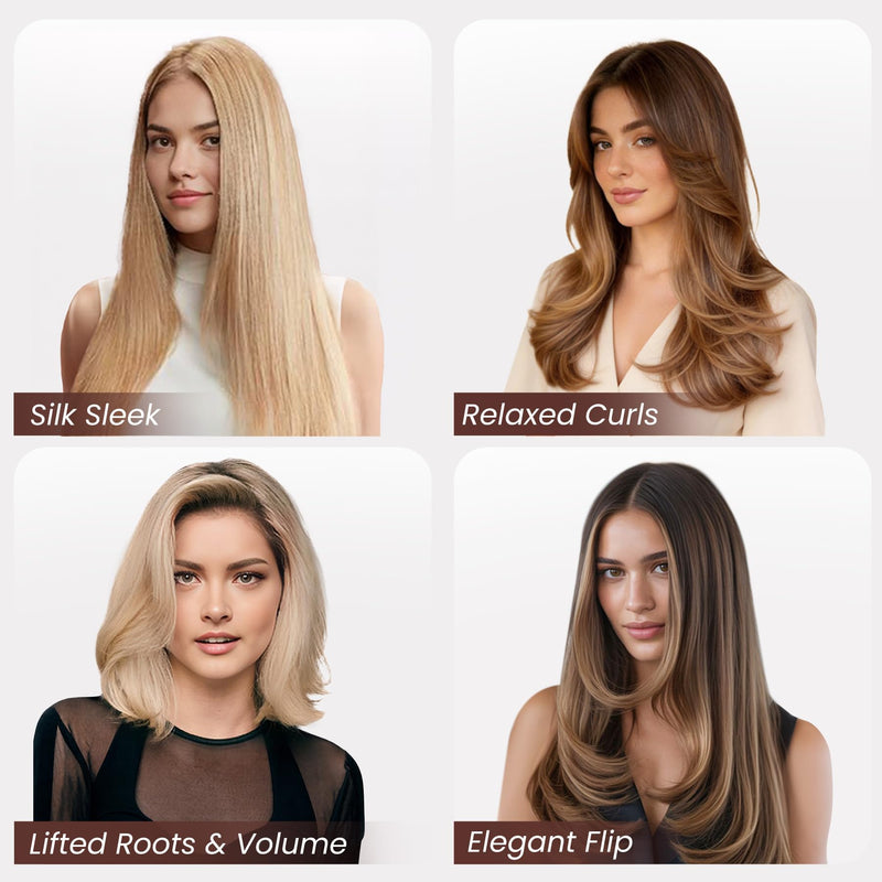 GLAMUP® Beauty Infrared Thermal Brush 45mm, Fine Damaged Hair Blowout Look | Healthier Heat for High-Gloss Shine, Extended Barrel Volumizer, Anti-Frizz Soft Waves & Face-Framing Flicks, Dual Voltage Whisper Pink