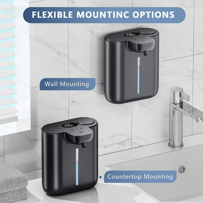  [AUSTRALIA] - Automatic Soap Dispenser,9 Levels Dish Soap Dispenser for Kitchen,Touchless Liquid Hand Soap Dispenser for Bathroom,16.9oz/500ml,1200mah Rechargeable,Wall Mount & Countertop