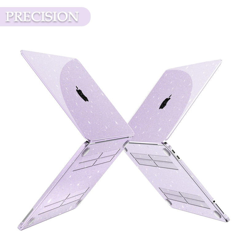 B BELK Compatible with MacBook Neo Case 13 inch 2026 A3404, Glitter Purple | Crack & Scratch Resistant Cover Protective Ultra-Thin Hard Shell with 2 Keyboard Covers & Screen Film