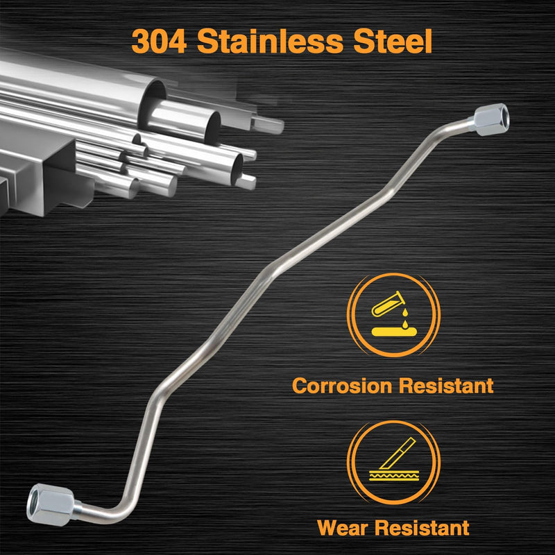 Stainless Steel Exhaust Back Pressure Sensor Tube, EBP Sensor with Wire Harness Compatible with Ford F250 F350 7.3L Powerstroke Diesel 1999-2003 Replace#: 1850353C1 1C3Z-9D477-AA