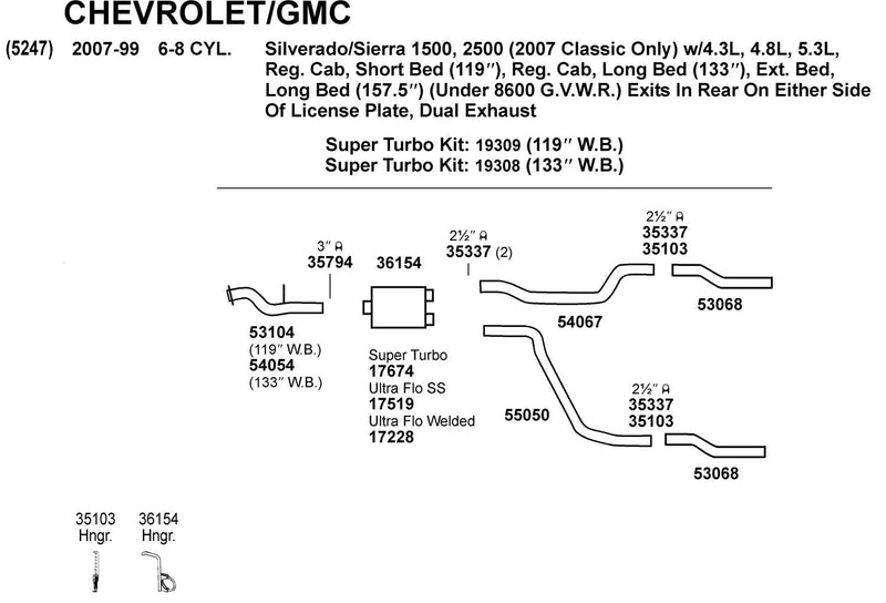 Dynomax 36154 Exhaust System Hanger for Chevrolet Silverado 1500