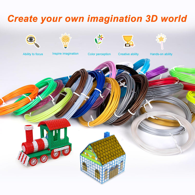 40 Colors PLA 3D Pen Filament Refills Compatible with SCRIB3D MYNT3D PIKA3D 3D Pen Most 1.75mm 3D Prining Pens NOT FIT 3Doodler Start Pen 40 Colors * 3m for Scrib3d Pika3d Mynt3d 3d Pen (1.75mm)